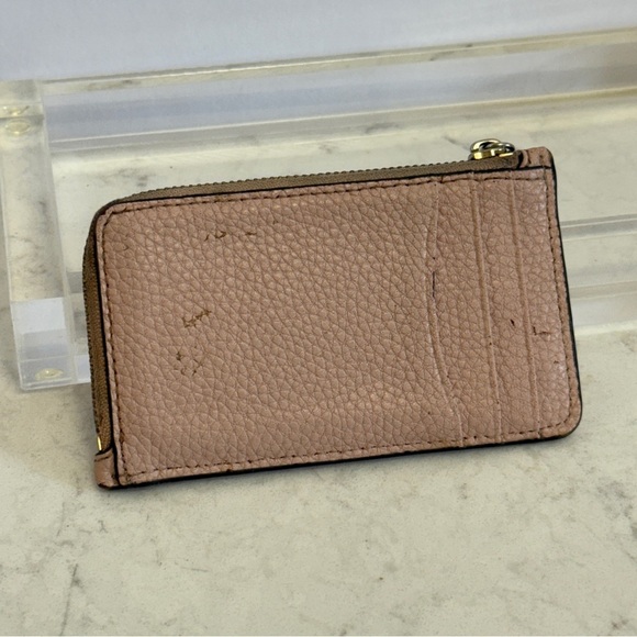 Kate Spade Pebble Leather Bow Zipper Keychain Wallet Light Pink - Picture 2 of 10